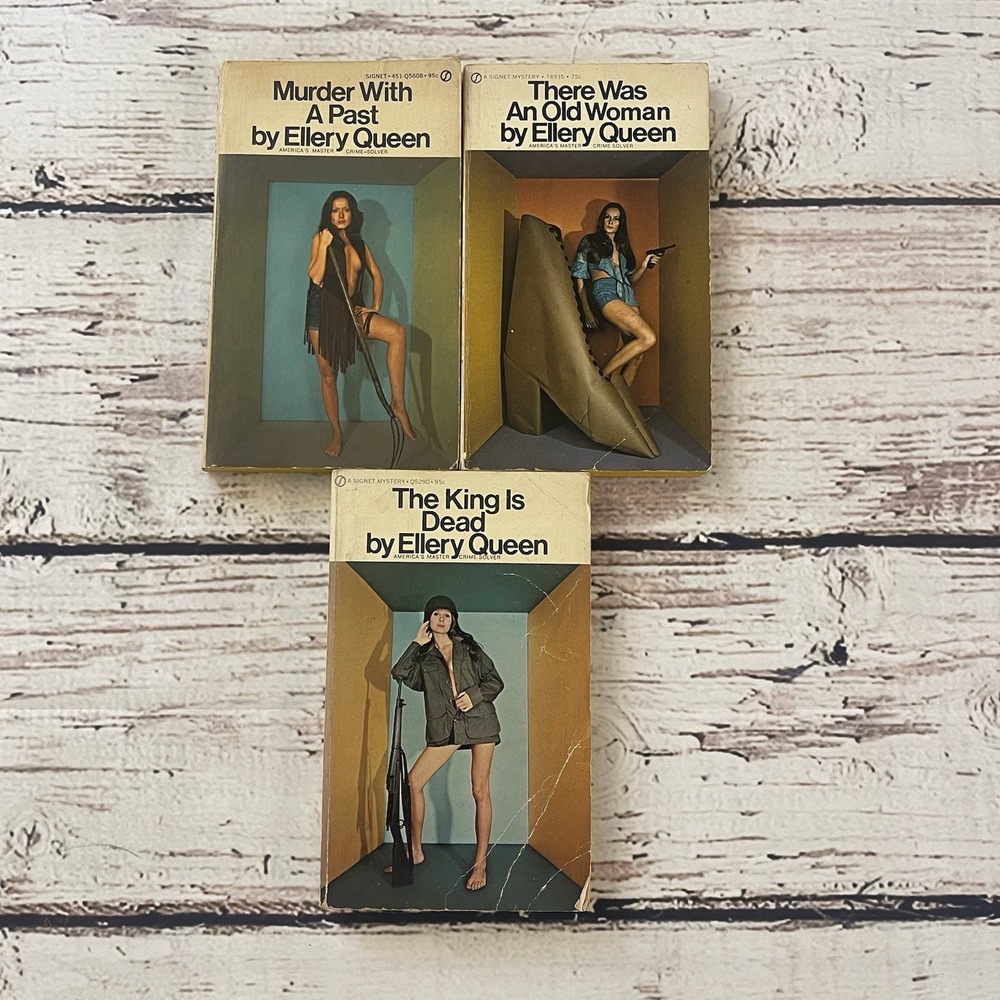 The King Is Dead By Ellery‎ Queen Paperback 1972 Murder Mystery Lot of 3